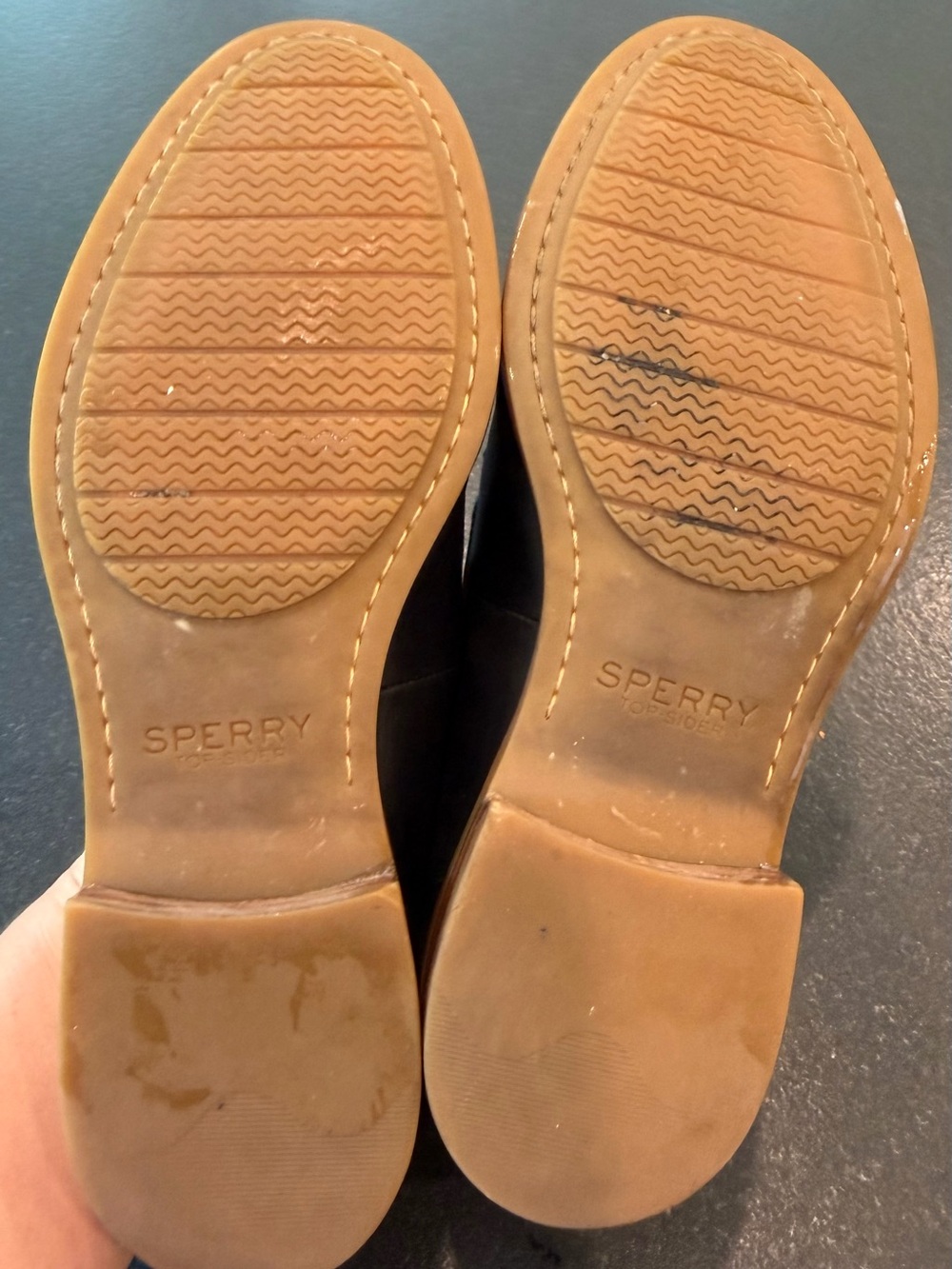 Sperry Black Leather Slip-On Loafers Plaid Lined Comfort Shoes 6.5 - Picture 11 of 11